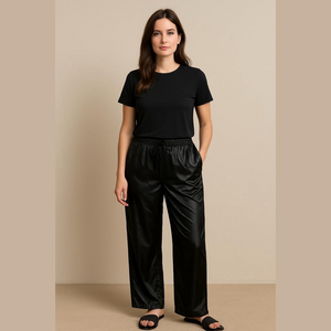 BB Dakota Black Pants - Women's M - Satin Ruched